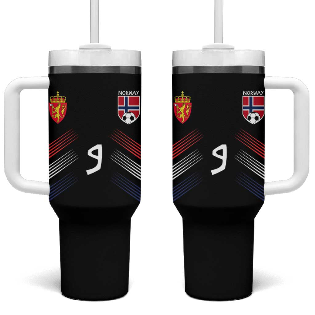 Norway Football Crest Jersey Style Tumbler With Handle Number 9 Viking Athletic for Soccer Fan