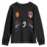 Norway Football Crest Jersey Style Youth Sweatshirt Number 9 Viking Athletic for Soccer Fan