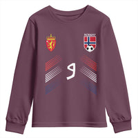 Norway Football Crest Jersey Style Youth Sweatshirt Number 9 Viking Athletic for Soccer Fan