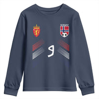 Norway Football Crest Jersey Style Youth Sweatshirt Number 9 Viking Athletic for Soccer Fan