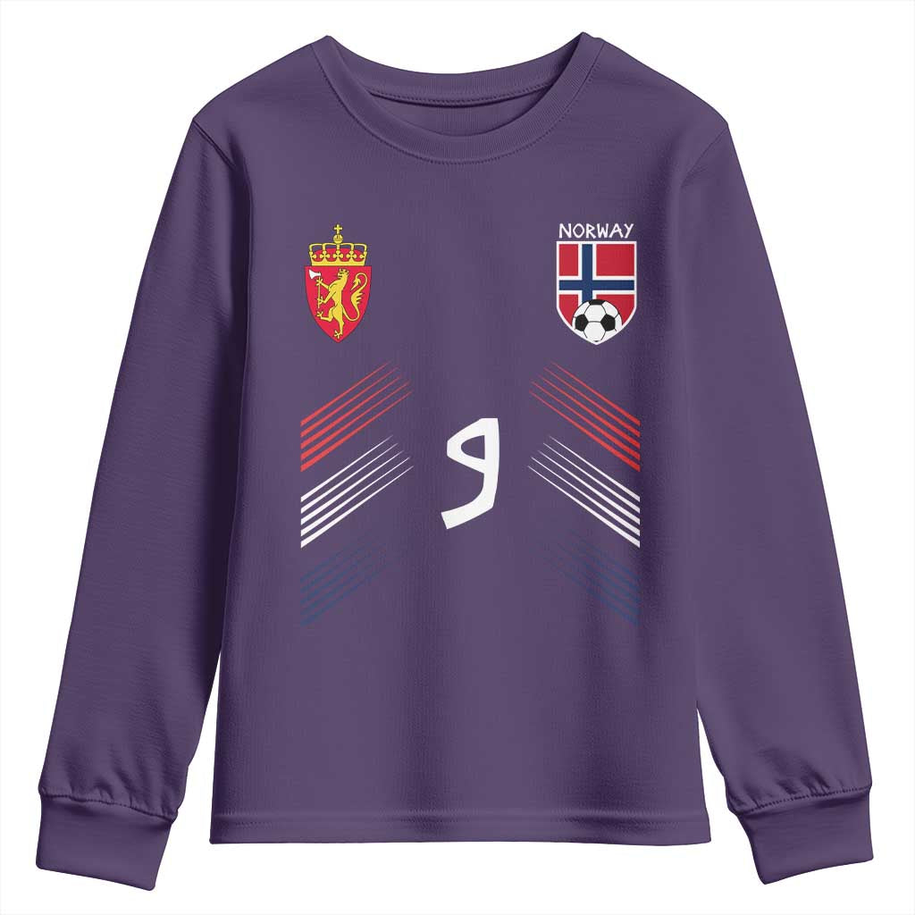 Norway Football Crest Jersey Style Youth Sweatshirt Number 9 Viking Athletic for Soccer Fan