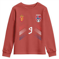 Norway Football Crest Jersey Style Youth Sweatshirt Number 9 Viking Athletic for Soccer Fan