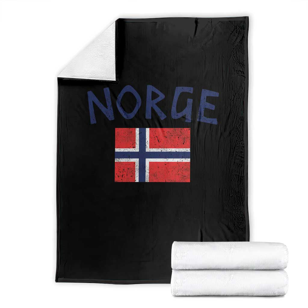 Norway Norge Soccer Design Vintage Norwegian Flag Throw Blanket