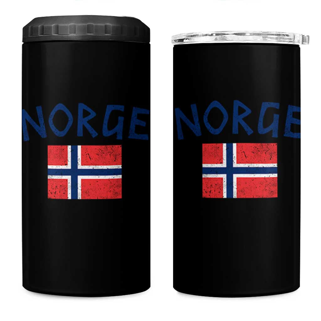 Norway Norge Soccer Design Vintage Norwegian Flag 4 in 1 Can Cooler Tumbler