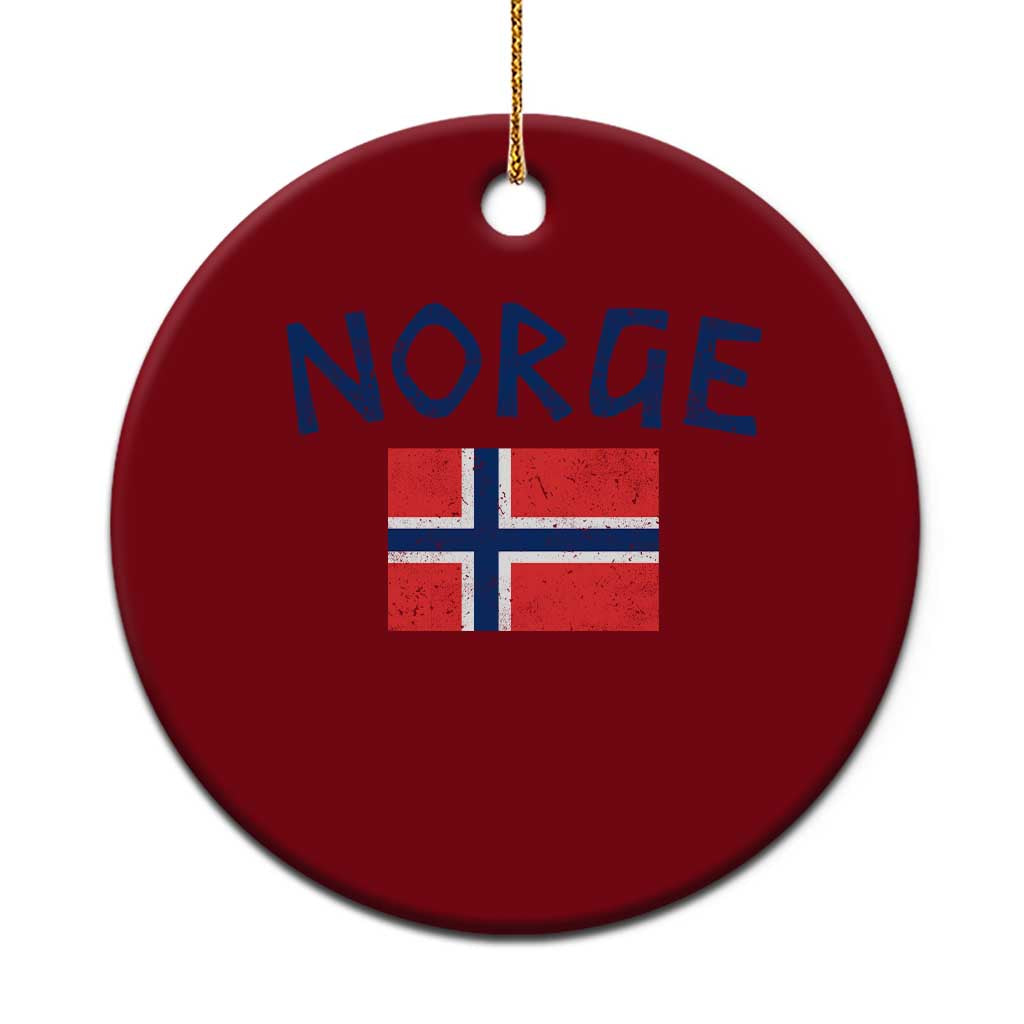 Norway Norge Soccer Design Vintage Norwegian Flag Ceramic Ornament