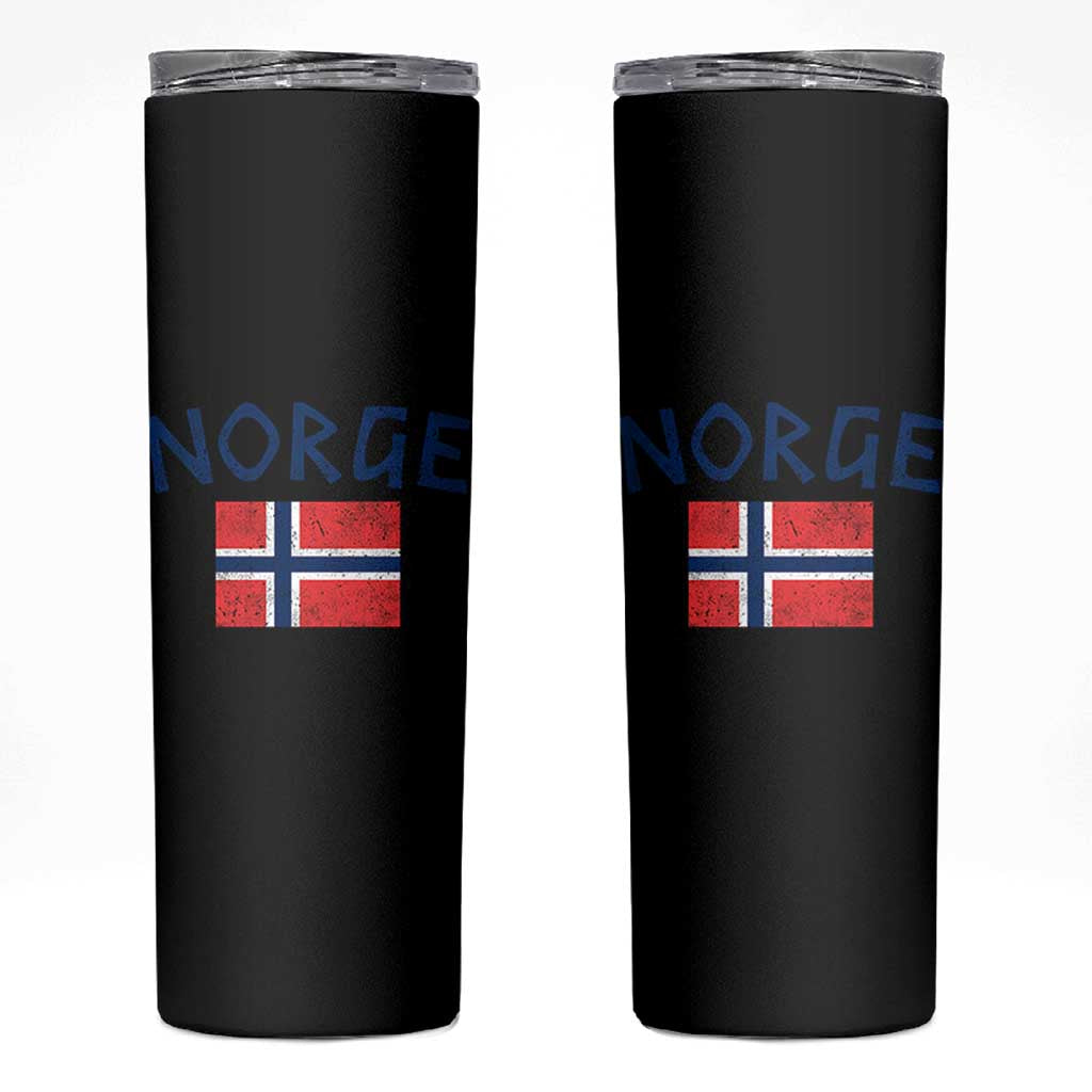 Norway Norge Soccer Design Vintage Norwegian Flag Skinny Tumbler
