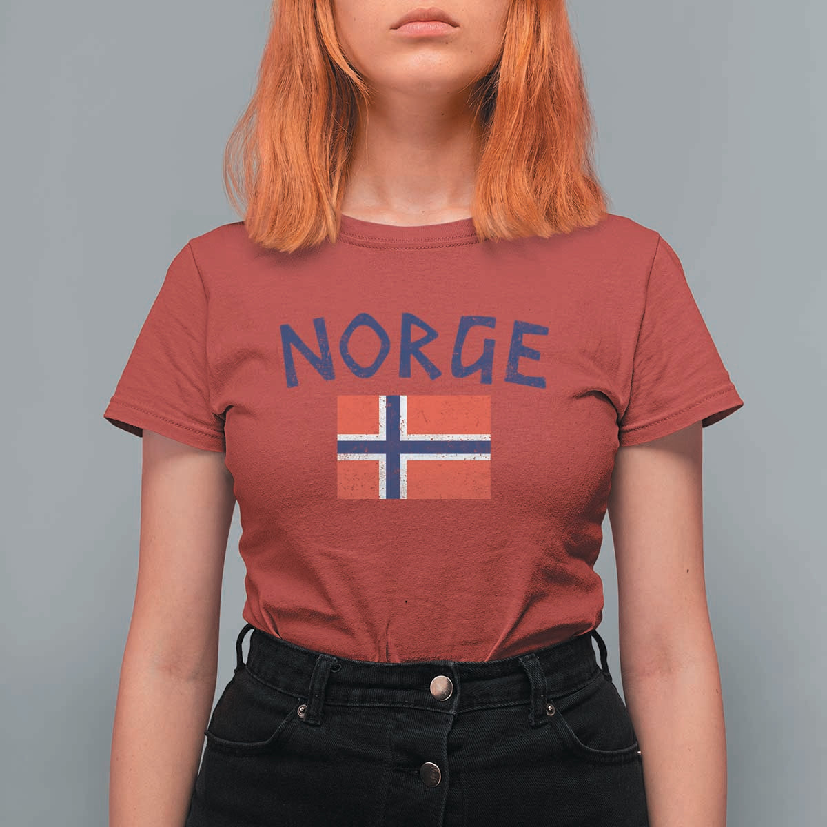 Norway Norge Soccer Design Vintage Norwegian Flag T Shirt For Women