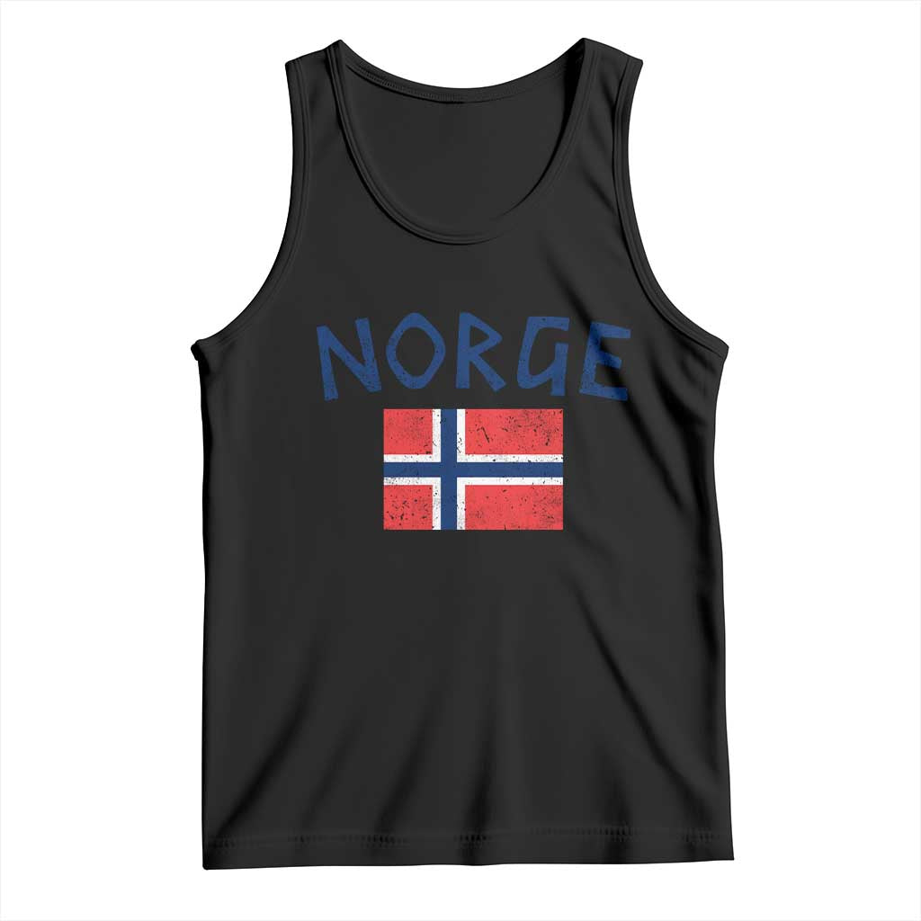 Norway Norge Soccer Design Vintage Norwegian Flag Tank Top