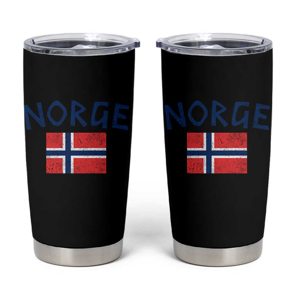 Norway Norge Soccer Design Vintage Norwegian Flag Tumbler Cup