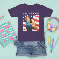 Harris 2024 T Shirt For Kid Yes We Kam Strong Woman American Flag - Wonder Print Shop