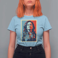 The First But Not The Last T Shirt For Women Madam Harris 2024 USA Portrait Presidential Election - Wonder Print Shop
