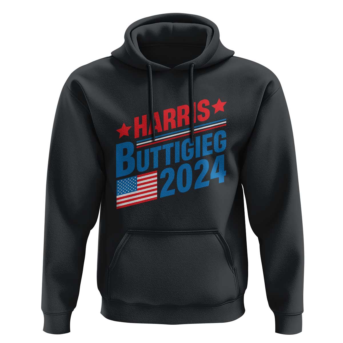 Harris Buttigieg 2024 Hoodie Presidential Election American Flag - Wonder Print Shop
