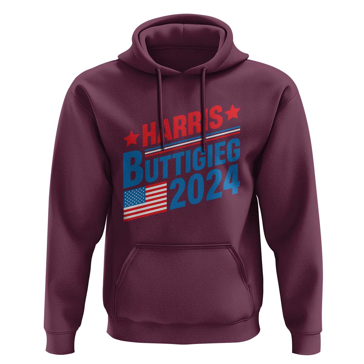 Harris Buttigieg 2024 Hoodie Presidential Election American Flag - Wonder Print Shop