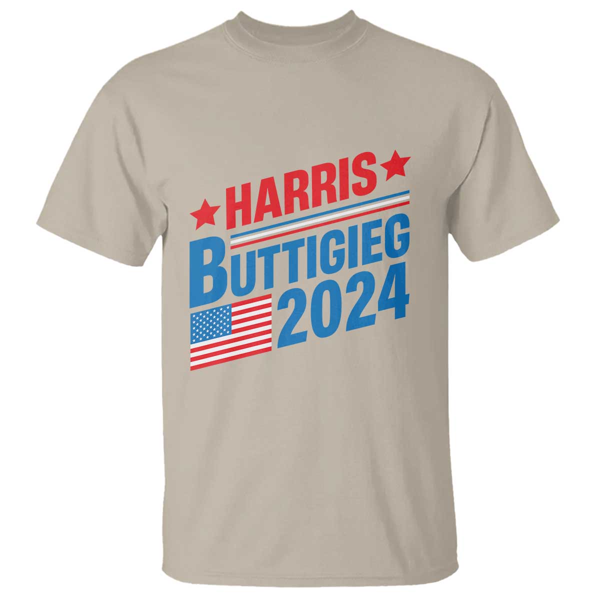 Harris Buttigieg 2024 T Shirt Presidential Election American Flag - Wonder Print Shop