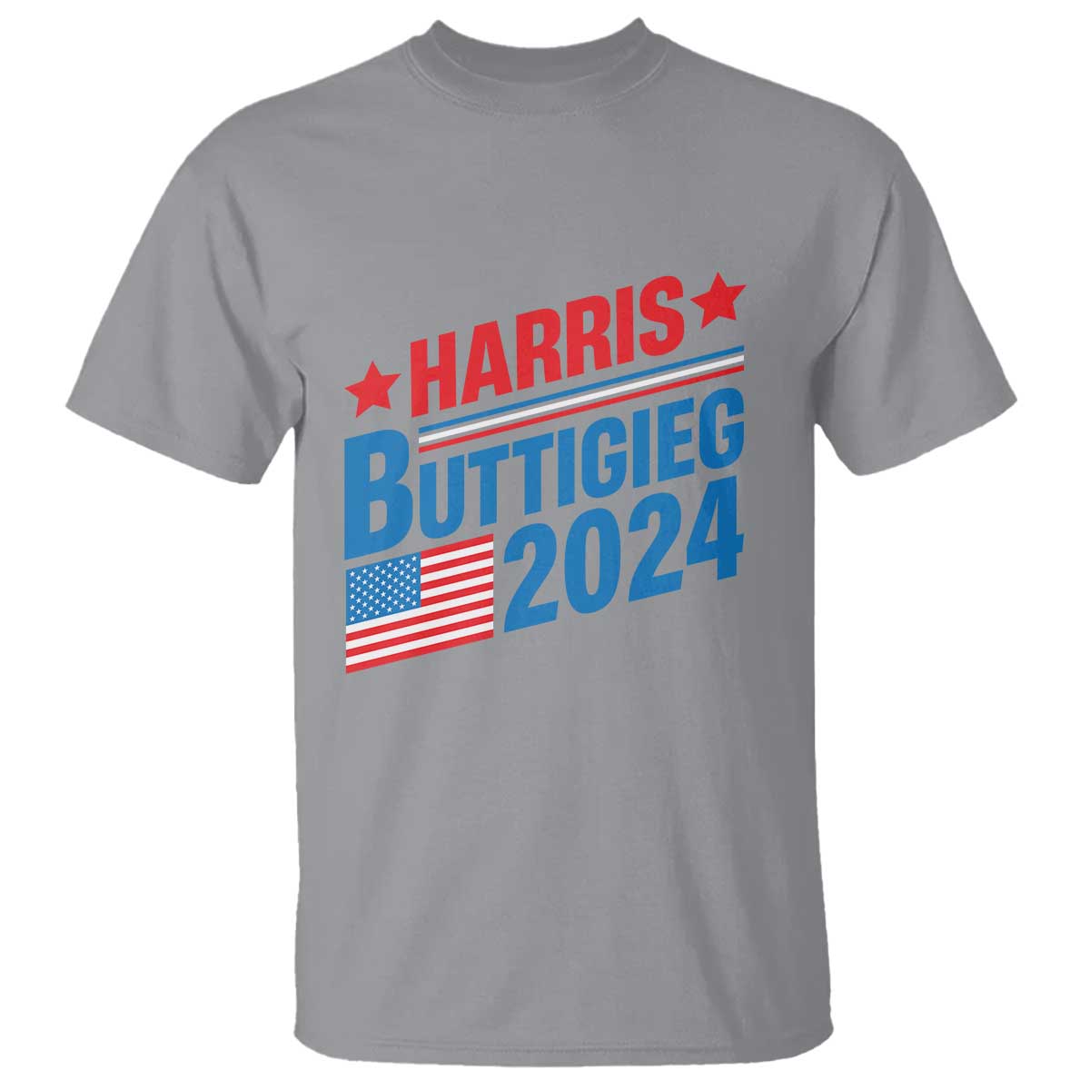 Harris Buttigieg 2024 T Shirt Presidential Election American Flag - Wonder Print Shop