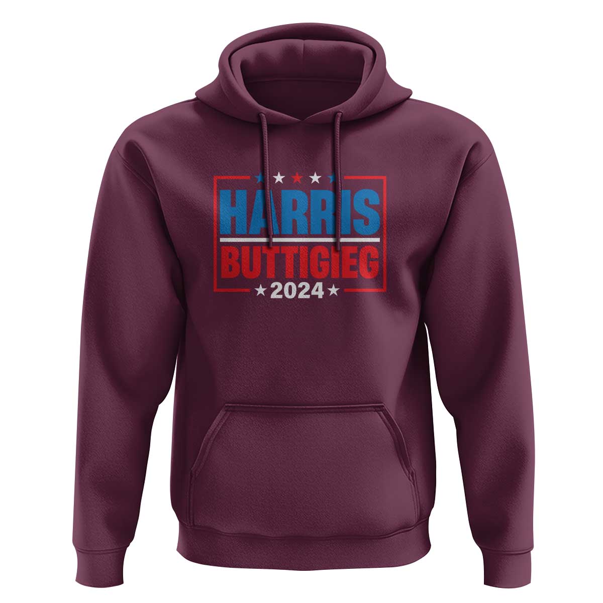 Harris Buttigieg 2024 Hoodie Presidential Election American Flag Star - Wonder Print Shop
