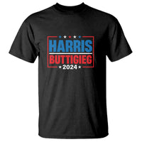 Harris Buttigieg 2024 T Shirt Presidential Election American Flag Star - Wonder Print Shop