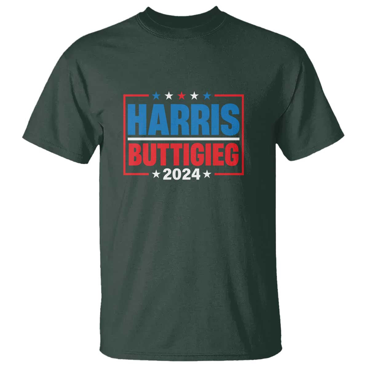 Harris Buttigieg 2024 T Shirt Presidential Election American Flag Star - Wonder Print Shop
