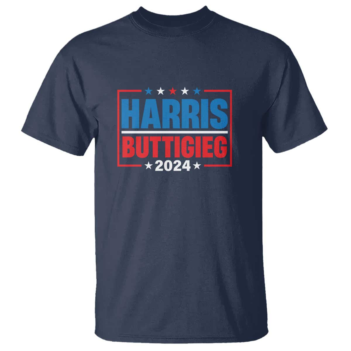 Harris Buttigieg 2024 T Shirt Presidential Election American Flag Star - Wonder Print Shop