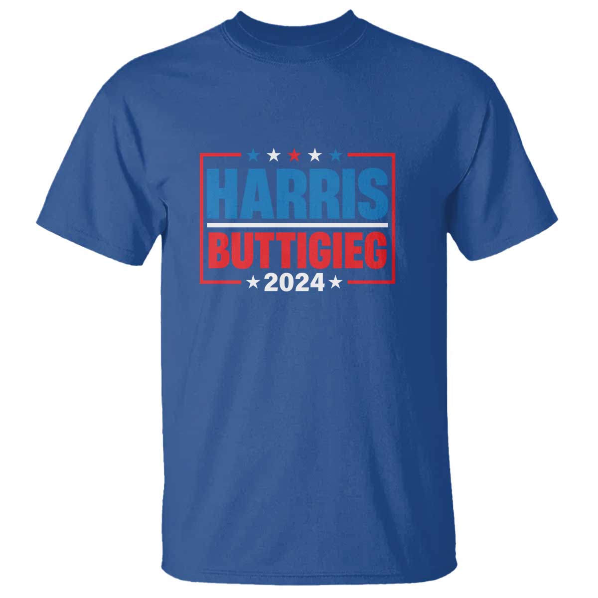 Harris Buttigieg 2024 T Shirt Presidential Election American Flag Star - Wonder Print Shop