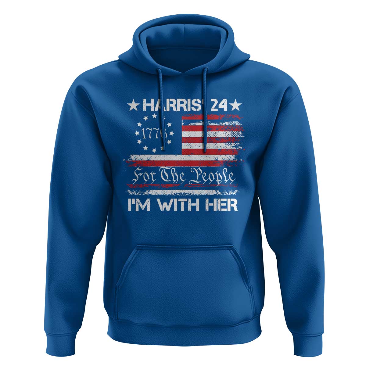 Harris'24 For The People I'm With Her Hoodie Vintage Betsy American Flag 2024 Election - Wonder Print Shop