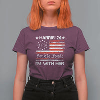 Harris'24 For The People I'm With Her T Shirt For Women Vintage Betsy American Flag 2024 Election - Wonder Print Shop