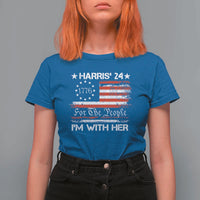 Harris'24 For The People I'm With Her T Shirt For Women Vintage Betsy American Flag 2024 Election - Wonder Print Shop