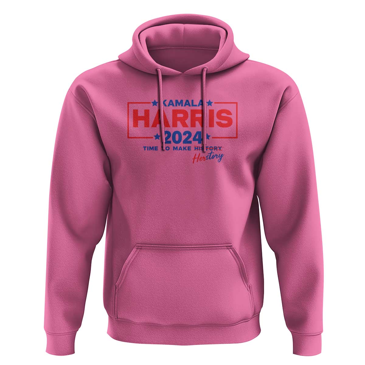 Harris 2024 Time To Make Herstory Hoodie American Flag Election Star - Wonder Print Shop