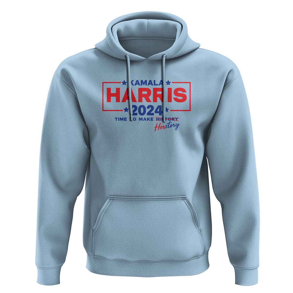 Harris 2024 Time To Make Herstory Hoodie American Flag Election Star - Wonder Print Shop