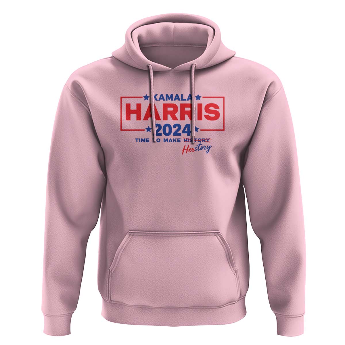 Harris 2024 Time To Make Herstory Hoodie American Flag Election Star - Wonder Print Shop