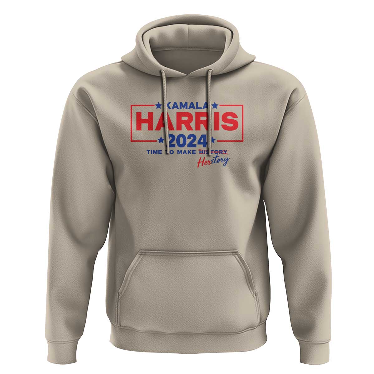 Harris 2024 Time To Make Herstory Hoodie American Flag Election Star - Wonder Print Shop