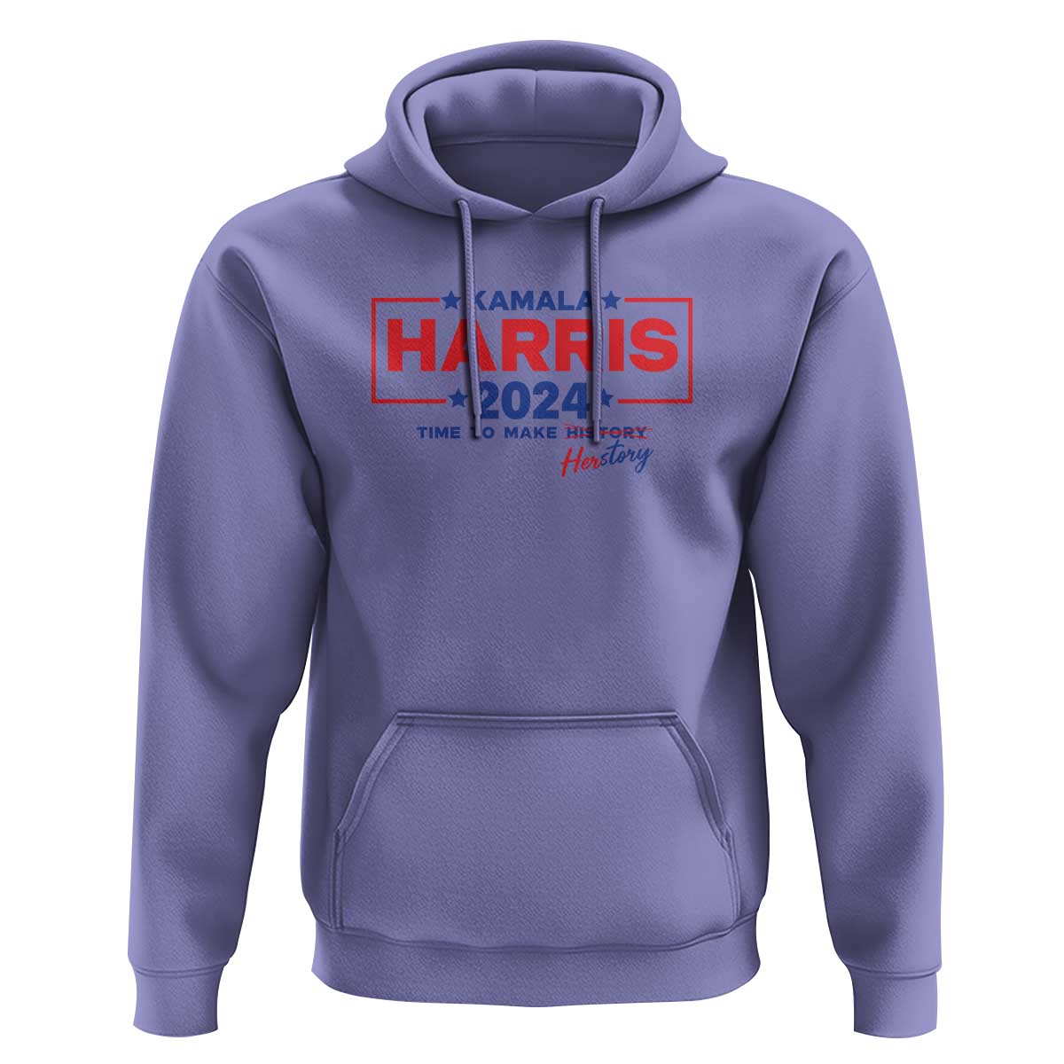 Harris 2024 Time To Make Herstory Hoodie American Flag Election Star - Wonder Print Shop