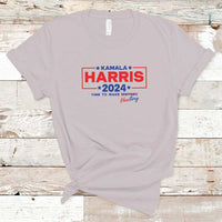 Harris 2024 Time To Make Herstory T Shirt American Flag Election Star - Wonder Print Shop
