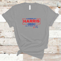 Harris 2024 Time To Make Herstory T Shirt American Flag Election Star - Wonder Print Shop