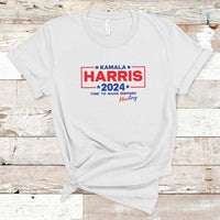 Harris 2024 Time To Make Herstory T Shirt American Flag Election Star - Wonder Print Shop