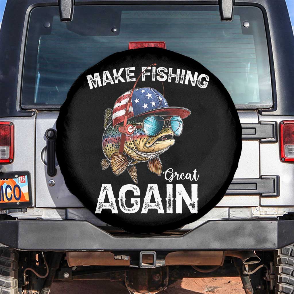 Funny Make Fishing Great Again Spare Tire Cover Bass Fishing - Wonder Print Shop