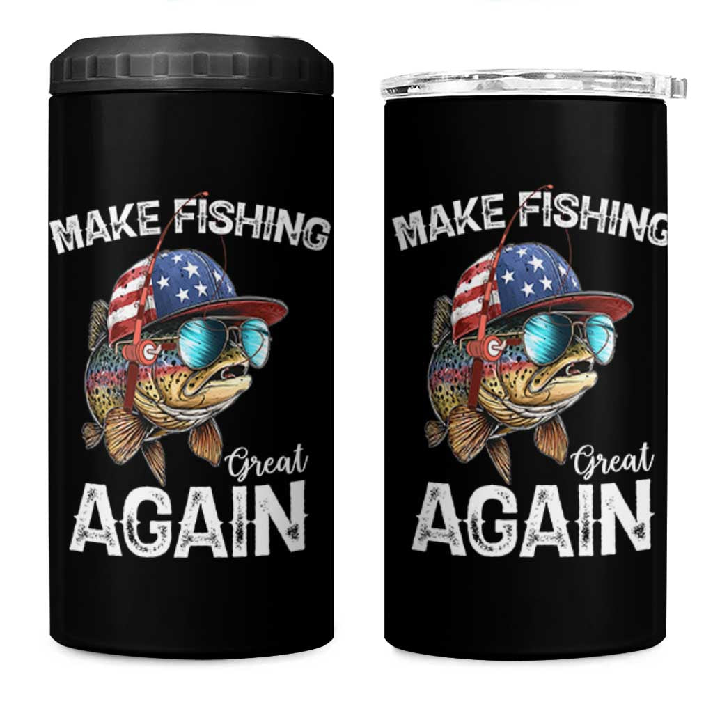 Funny Make Fishing Great Again 4 in 1 Can Cooler Tumbler Bass Fishing - Wonder Print Shop