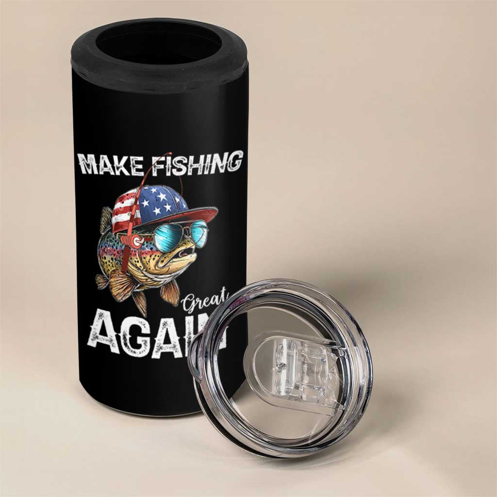 Funny Make Fishing Great Again 4 in 1 Can Cooler Tumbler Bass Fishing - Wonder Print Shop