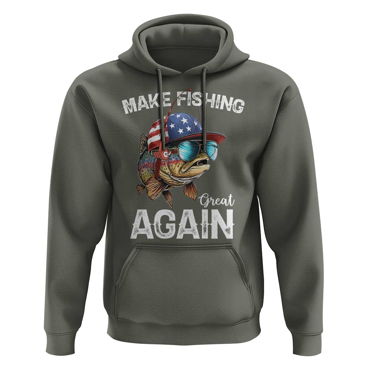 Funny Make Fishing Great Again Hoodie Bass Fishing - Wonder Print Shop