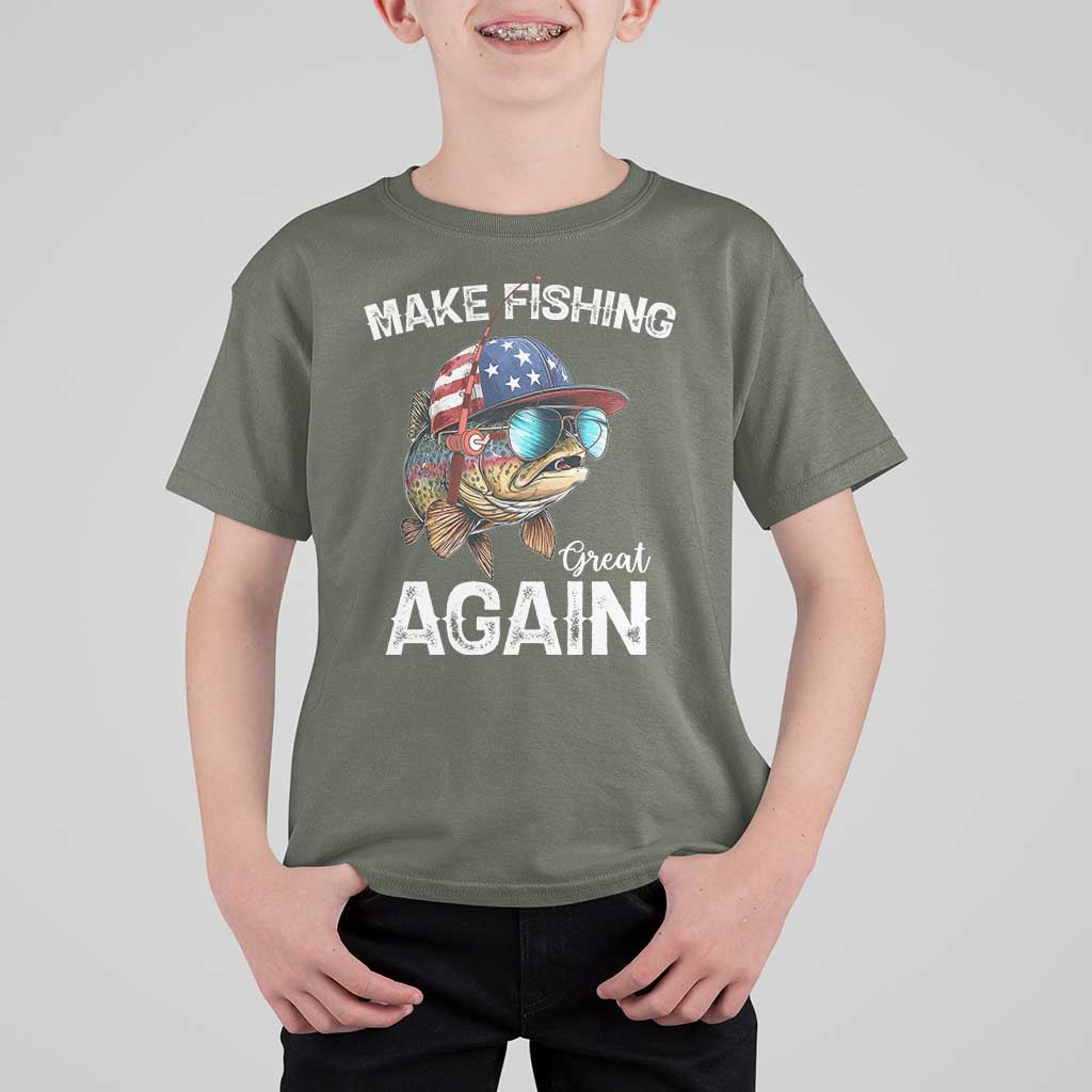 Funny Make Fishing Great Again T Shirt For Kid Bass Fishing - Wonder Print Shop