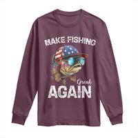 Funny Make Fishing Great Again Long Sleeve Shirt Bass Fishing - Wonder Print Shop