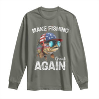 Funny Make Fishing Great Again Long Sleeve Shirt Bass Fishing - Wonder Print Shop