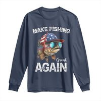 Funny Make Fishing Great Again Long Sleeve Shirt Bass Fishing - Wonder Print Shop