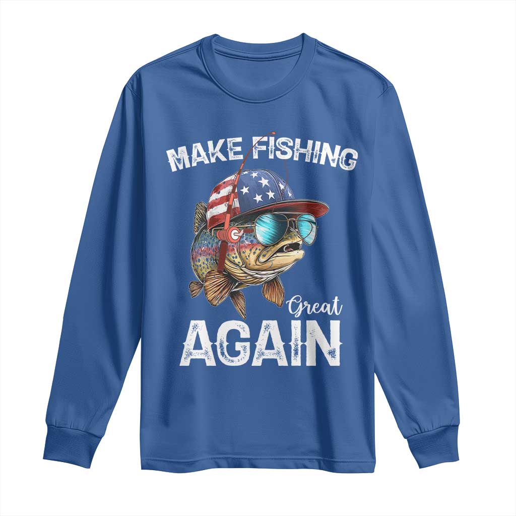 Funny Make Fishing Great Again Long Sleeve Shirt Bass Fishing - Wonder Print Shop