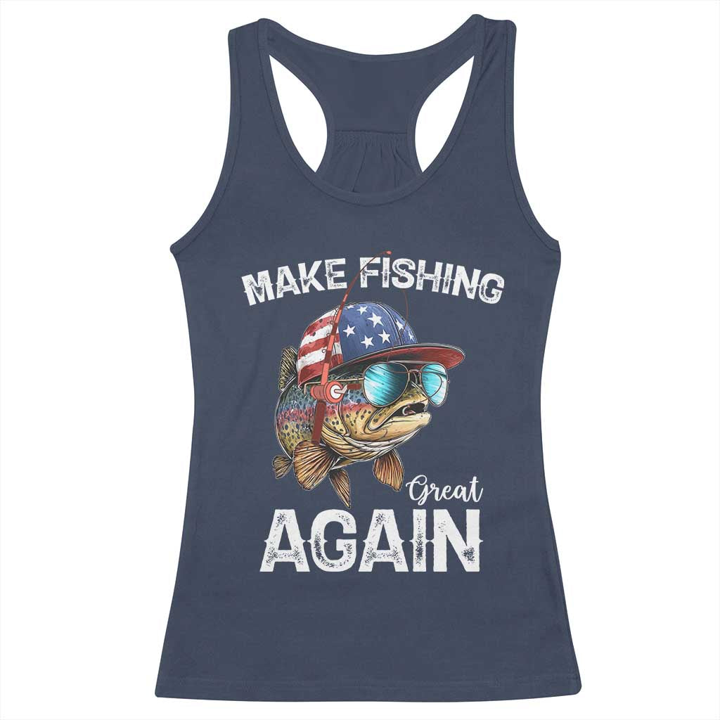 Funny Make Fishing Great Again Racerback Tank Top Bass Fishing - Wonder Print Shop