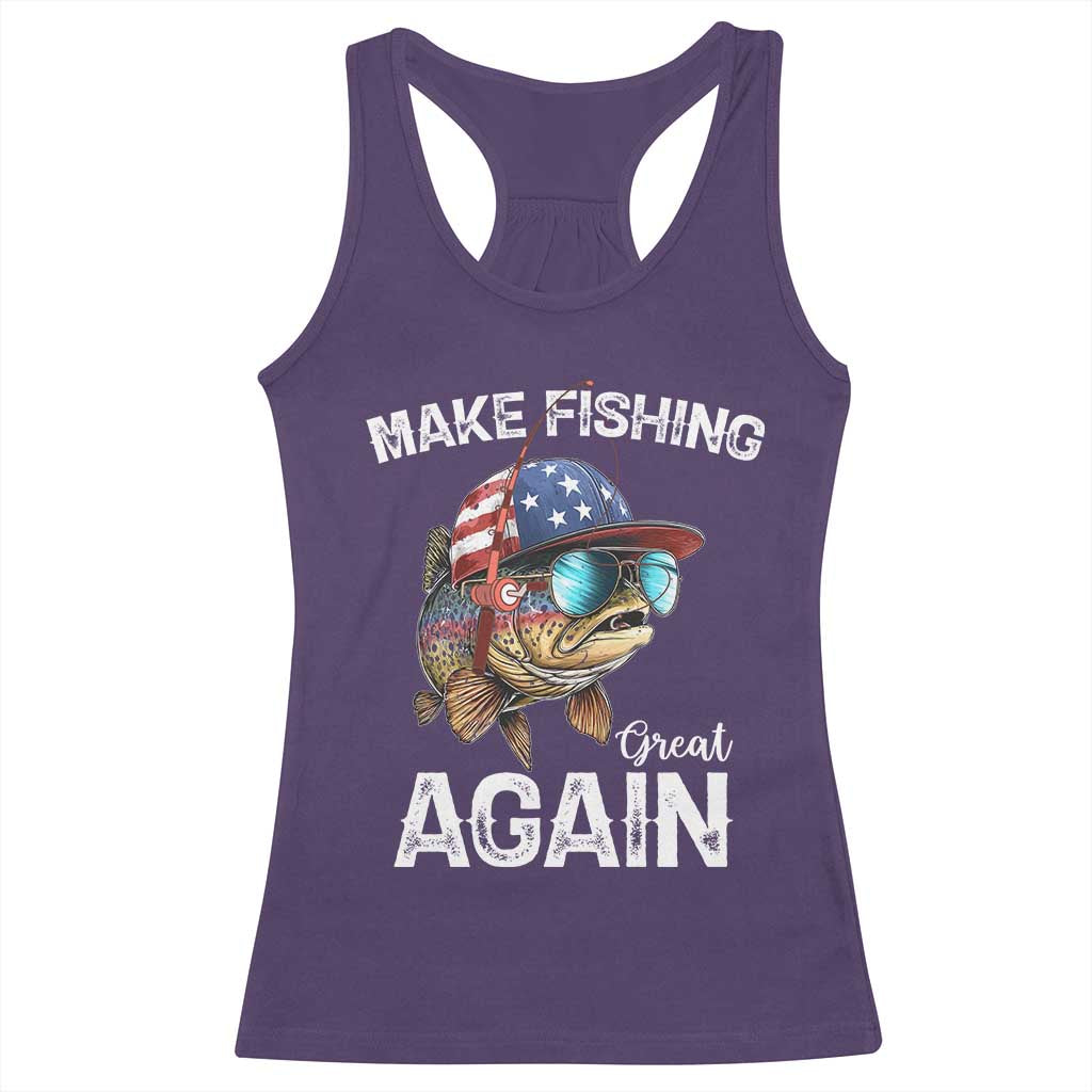 Funny Make Fishing Great Again Racerback Tank Top Bass Fishing - Wonder Print Shop