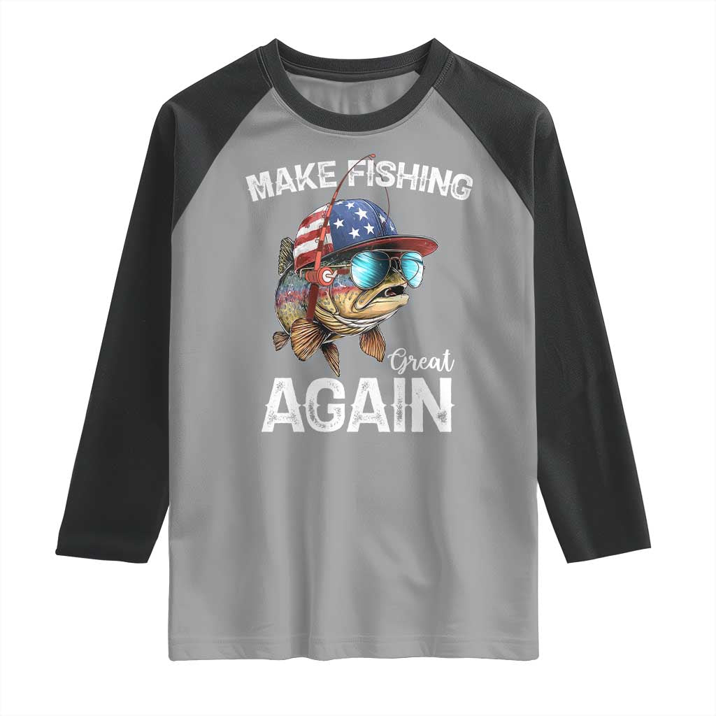 Funny Make Fishing Great Again Raglan Shirt Bass Fishing - Wonder Print Shop