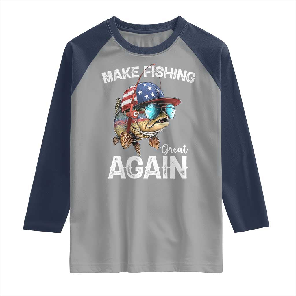 Funny Make Fishing Great Again Raglan Shirt Bass Fishing - Wonder Print Shop