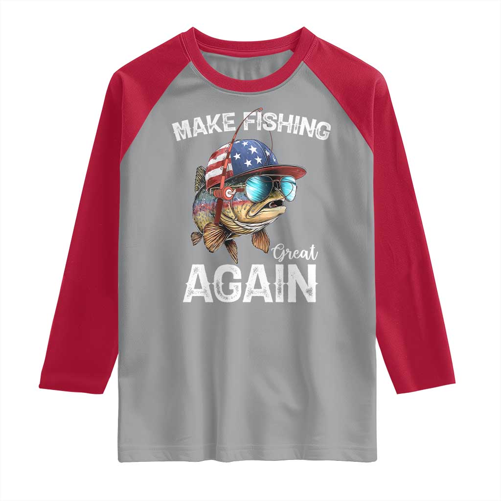 Funny Make Fishing Great Again Raglan Shirt Bass Fishing - Wonder Print Shop