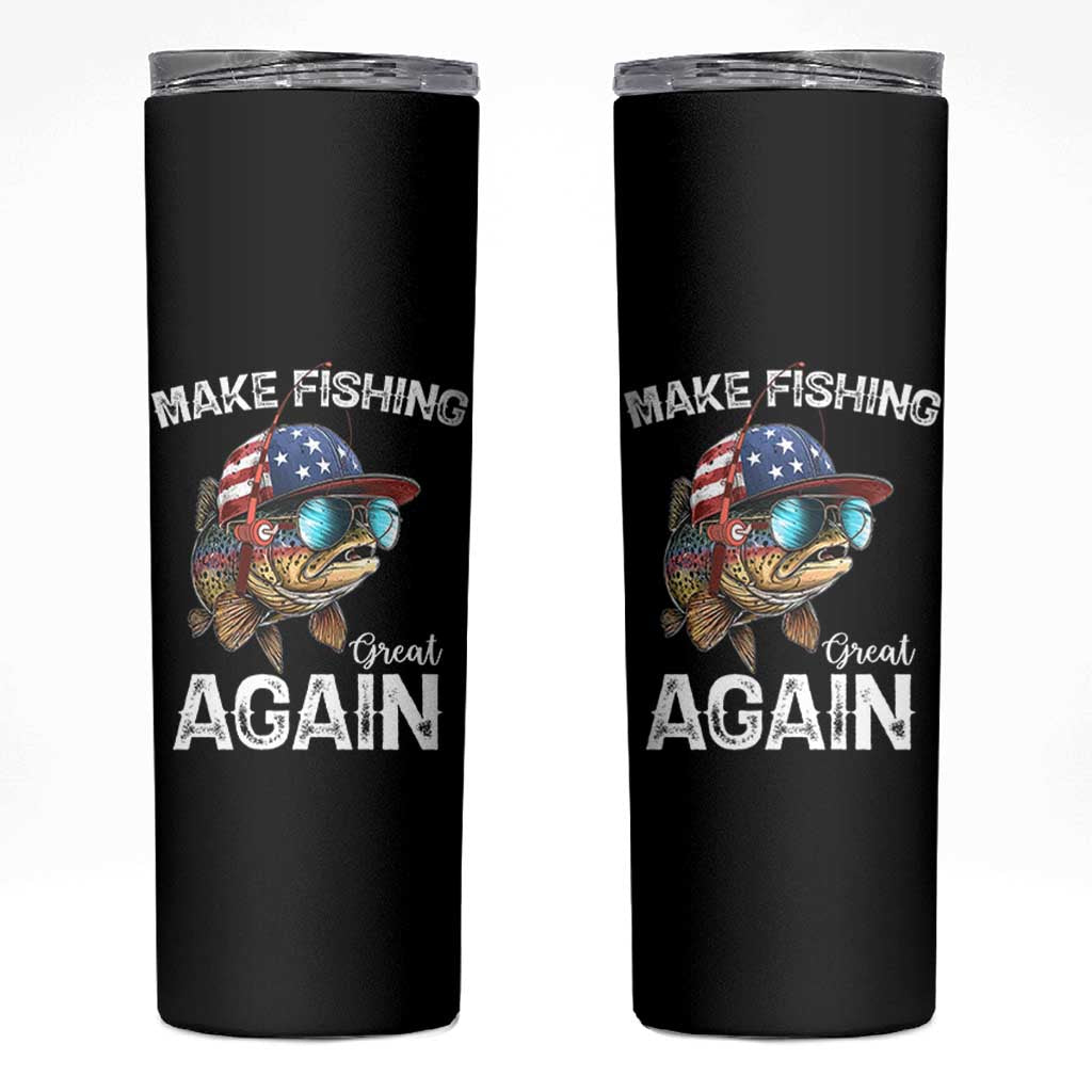 Funny Make Fishing Great Again Skinny Tumbler Bass Fishing - Wonder Print Shop